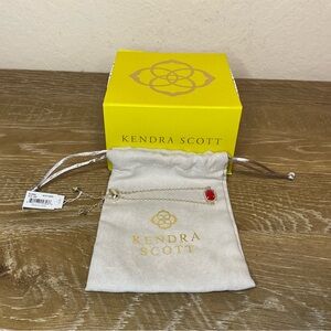 Kendra Scott Elaina Gold Adjustable Chain Bracelet in Red Illusion NWT